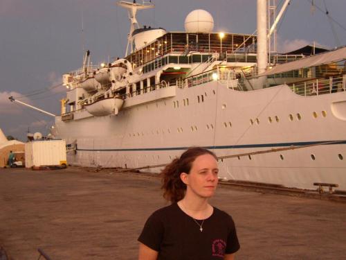 My wife, InserveMS's secretary in 2006. We met on this ship.