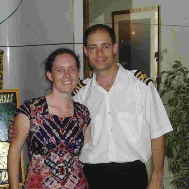 My wife and I on one of our vessels in 2006.