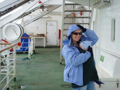 My wife with our son, 2009