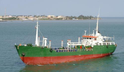 A small oil tanker off West Africa, 2009
